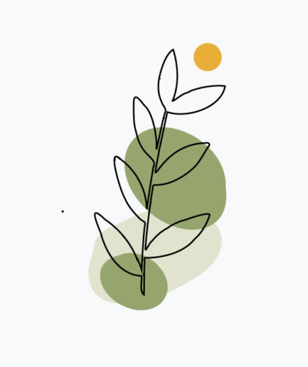 Minimalist Botanical Leaf Art – Green & Yellow