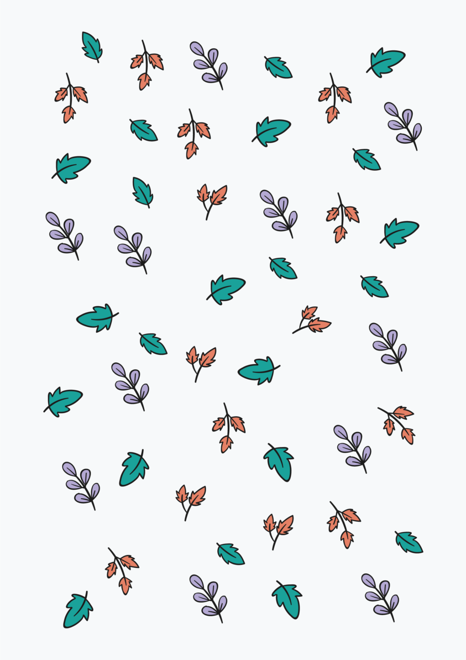 Seasonal Leaves and Snowflake Pattern Set